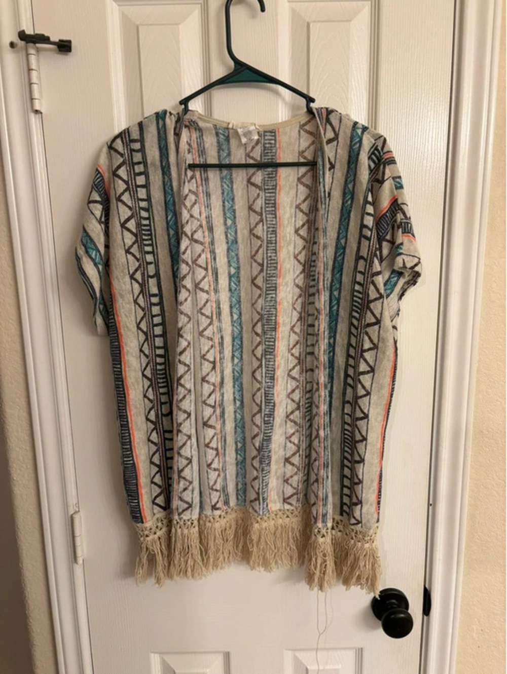 Miley and Molly Boho Chic Striped Fringe Kimono